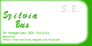 szilvia bus business card