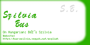 szilvia bus business card